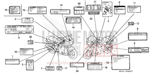 ETIQUETTE DE PRECAUTIONS CBR600FN de 1992